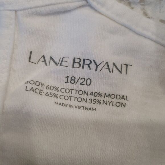 Lane Bryant White Top With Transparent Lace Cut Out - Picture 2 of 2